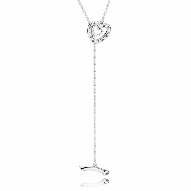 Pandora Bright Hearts Necklace NZ Sale, Sterling Silver (681453-AXI)